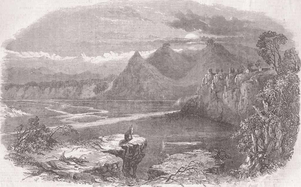 PAKISTAN. View, Punjab. Banks of Ravee, at Shapore 1857 old antique print
